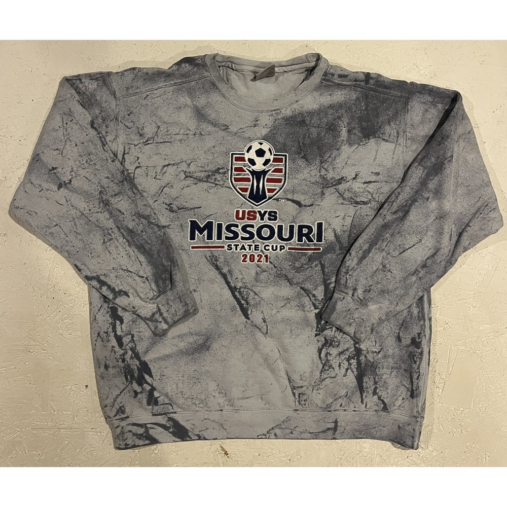 US Youth Soccer Missouri State Cup 2021 Crewneck Sweatshirt‎ Mens L Marble Gray